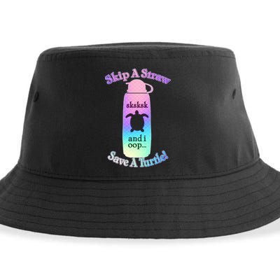 Skip A Straw Save A Turtle Sksksks Sustainable Bucket Hat