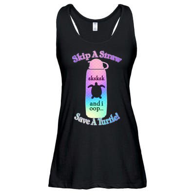 Skip A Straw Save A Turtle Sksksks Ladies Essential Flowy Tank