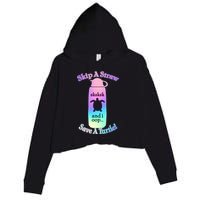 Skip A Straw Save A Turtle Sksksks Crop Fleece Hoodie