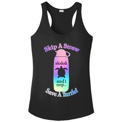 Skip A Straw Save A Turtle Sksksks Ladies PosiCharge Competitor Racerback Tank