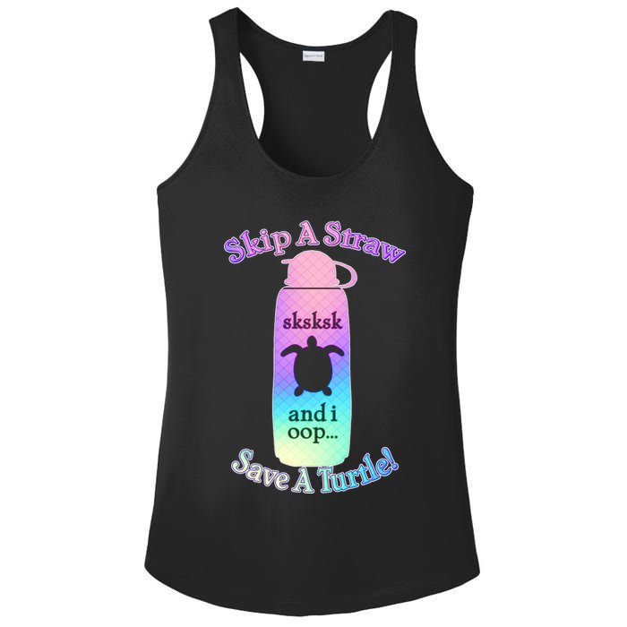 Skip A Straw Save A Turtle Sksksks Ladies PosiCharge Competitor Racerback Tank