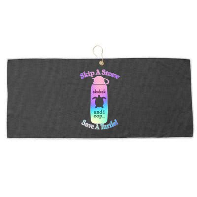 Skip A Straw Save A Turtle Sksksks Large Microfiber Waffle Golf Towel