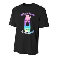 Skip A Straw Save A Turtle Sksksks Youth Performance Sprint T-Shirt