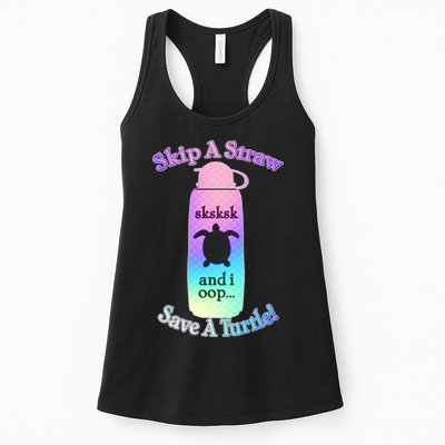 Skip A Straw Save A Turtle Sksksks Womens Tank Top