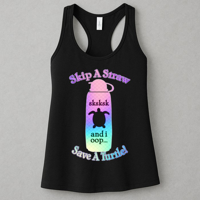 Skip A Straw Save A Turtle Sksksks Womens Tank Top