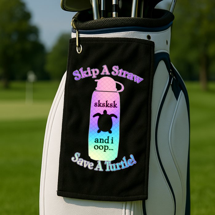 Skip A Straw Save A Turtle Sksksks Golf Towel