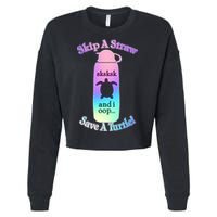 Skip A Straw Save A Turtle Sksksks Cropped Pullover Crew