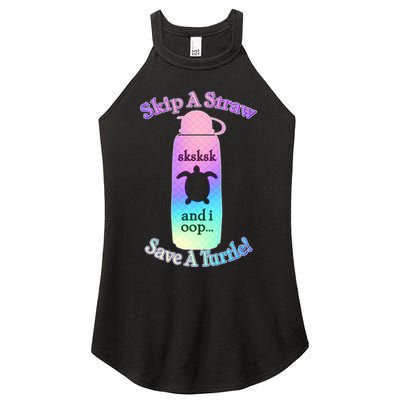 Skip A Straw Save A Turtle Sksksks Women's Perfect Tri Rocker Tank