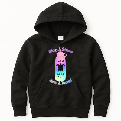 Skip A Straw Save A Turtle Sksksks Kids Hoodie