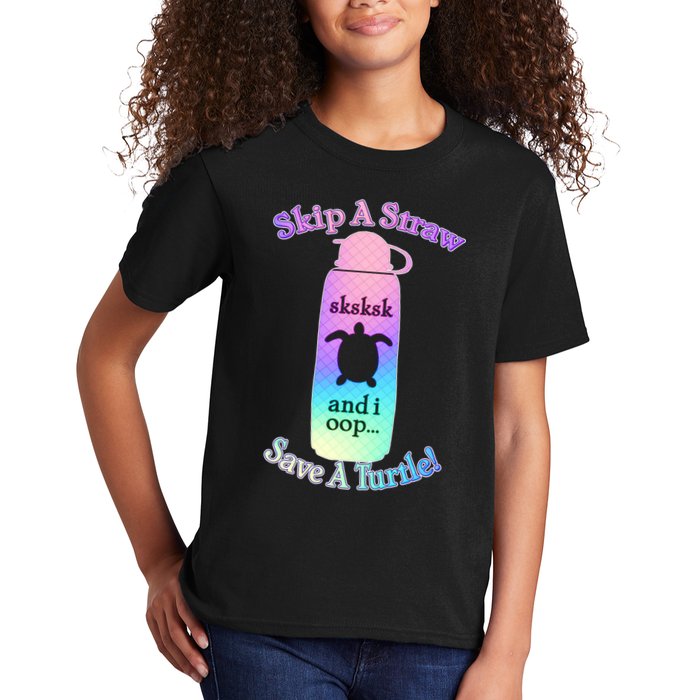 Skip A Straw Save A Turtle Sksksks Kids T-Shirt