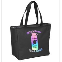 Skip A Straw Save A Turtle Sksksks Zip Tote Bag