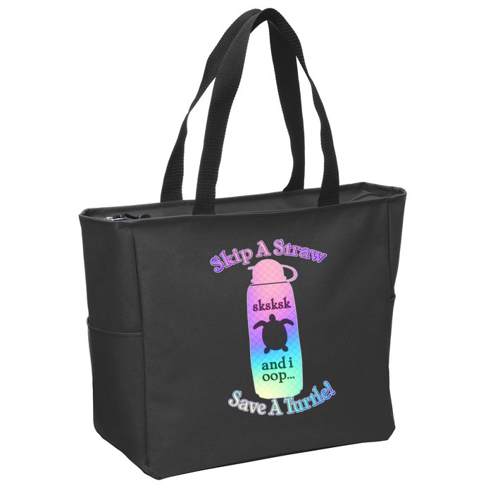 Skip A Straw Save A Turtle Sksksks Zip Tote Bag
