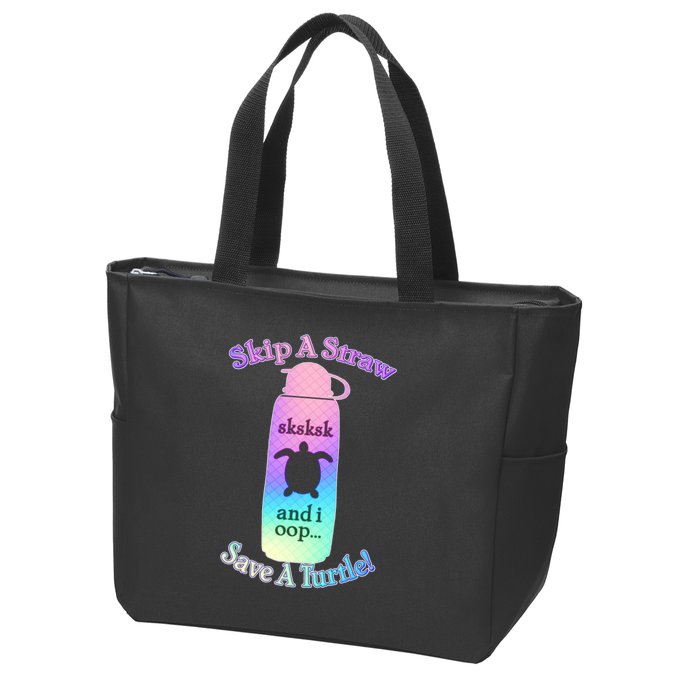 Skip A Straw Save A Turtle Sksksks Zip Tote Bag