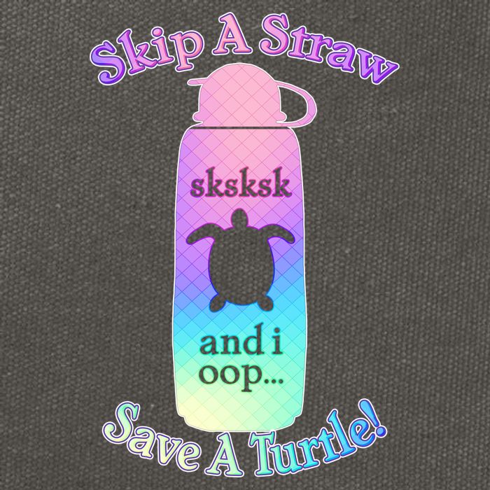 Skip A Straw Save A Turtle Sksksks Cotton Canvas Backpack
