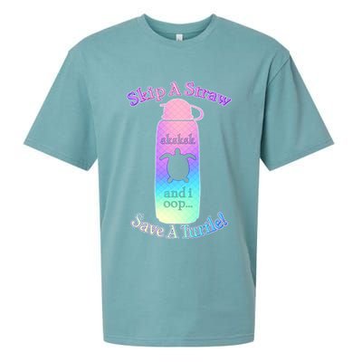 Skip A Straw Save A Turtle Sksksks Sueded Cloud Jersey T-Shirt