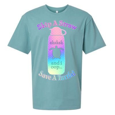 Skip A Straw Save A Turtle Sksksks Sueded Cloud Jersey T-Shirt