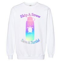 Skip A Straw Save A Turtle Sksksks Garment-Dyed Sweatshirt