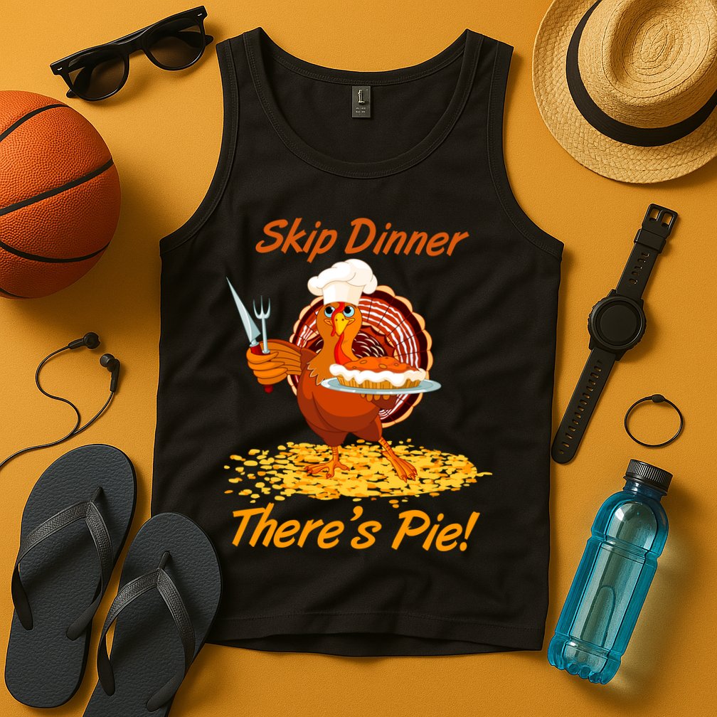 Skip Dinner There's Pie Turkey Thanksgiving Tank Top