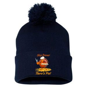 Skip Dinner There's Pie Turkey Thanksgiving Pom Pom 12in Knit Beanie