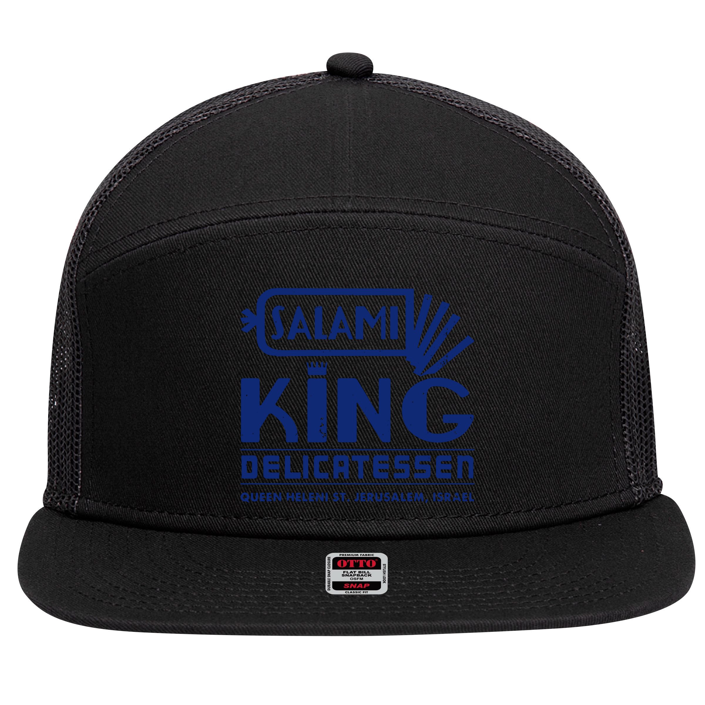 Salami King Jewish Deli T Shirt Jerusalem Israel T Shirt Delicatessen T Shirt 7 Panel Mesh Trucker Snapback Hat