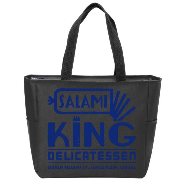 Salami King Jewish Deli T Shirt Jerusalem Israel T Shirt Delicatessen T Shirt Zip Tote Bag