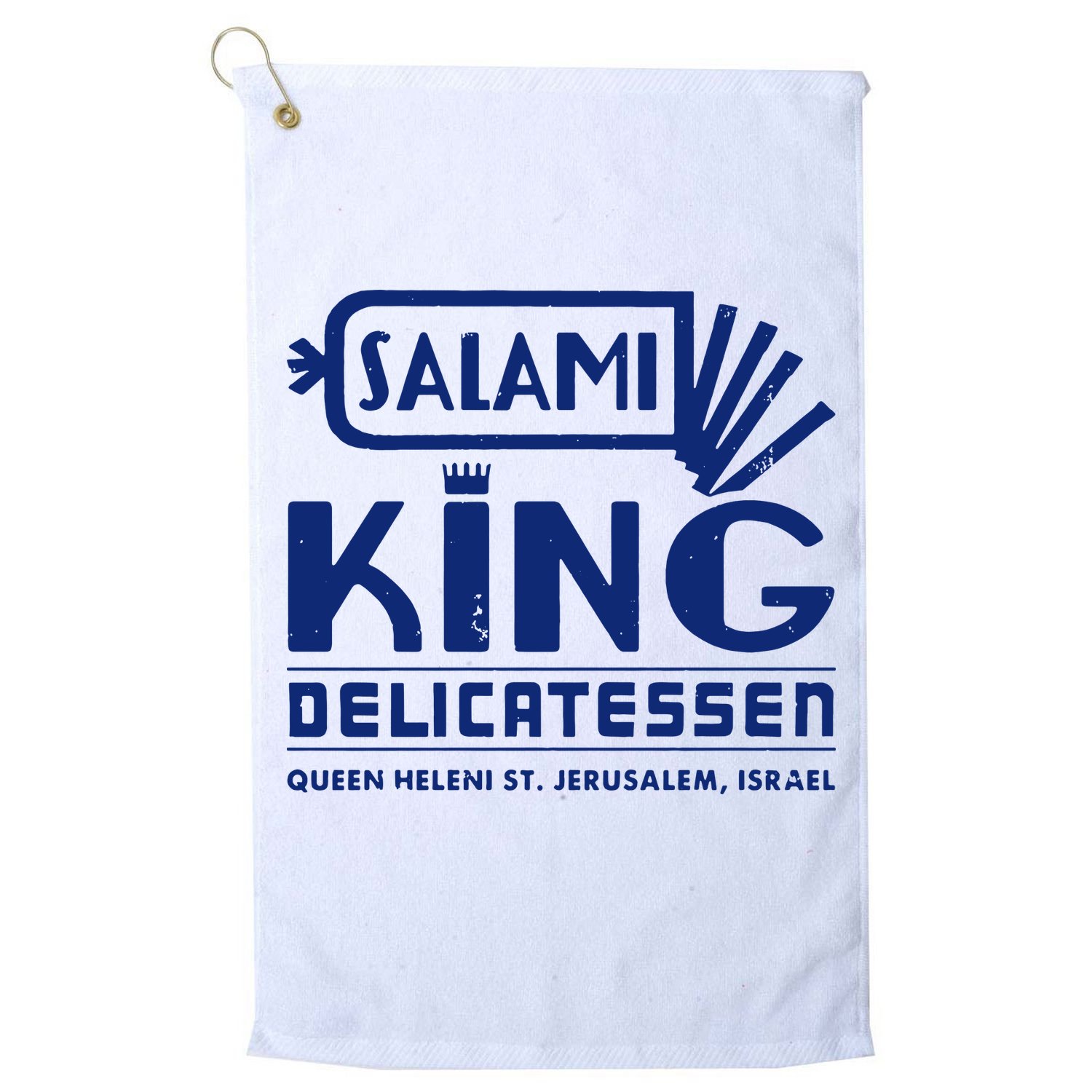 Salami King Jewish Deli T Shirt Jerusalem Israel T Shirt Delicatessen T Shirt Golf Towel