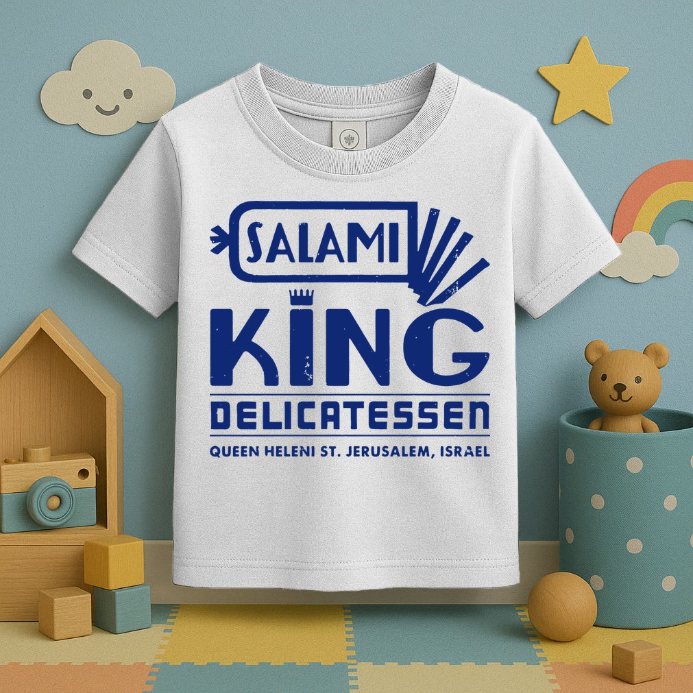 Salami King Jewish Deli T Shirt Jerusalem Israel T Shirt Delicatessen T Shirt Toddler T-Shirt