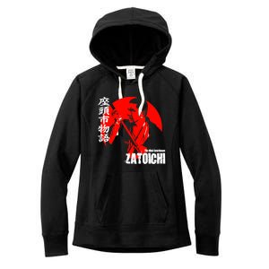 Shintaro Katsu Japan Retro Samurai Movie Zatoichi The Blind Swordsman Women's Fleece Hoodie