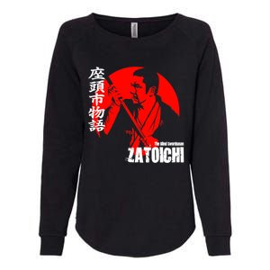 Shintaro Katsu Japan Retro Samurai Movie Zatoichi The Blind Swordsman Womens California Wash Sweatshirt