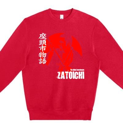 Shintaro Katsu Japan Retro Samurai Movie Zatoichi The Blind Swordsman Premium Crewneck Sweatshirt