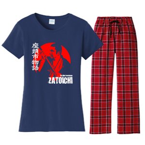 Shintaro Katsu Japan Retro Samurai Movie Zatoichi The Blind Swordsman Women's Flannel Pajama Set