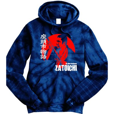 Shintaro Katsu Japan Retro Samurai Movie Zatoichi The Blind Swordsman Tie Dye Hoodie