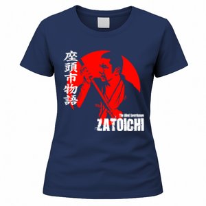 Shintaro Katsu Japan Retro Samurai Movie Zatoichi The Blind Swordsman Women's T-Shirt