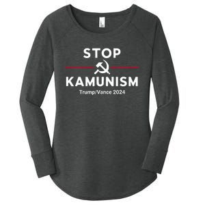 Stop Kamunism Kamala Harris 2024 Trump Vance Supporters Women's Perfect Tri Tunic Long Sleeve Shirt