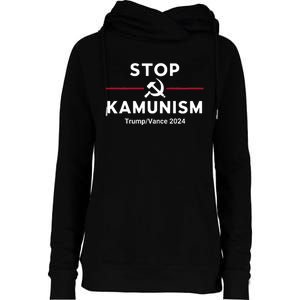 Stop Kamunism Kamala Harris 2024 Trump Vance Supporters Womens Funnel Neck Pullover Hood