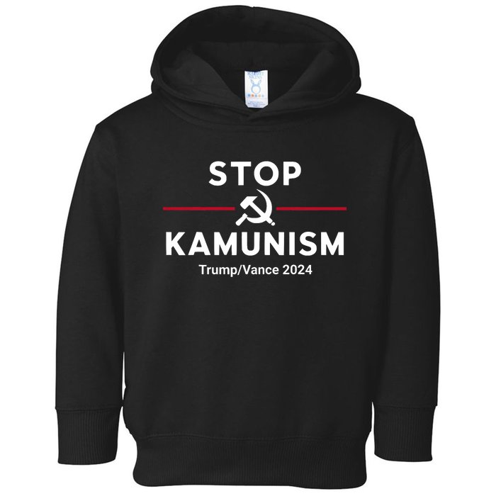 Stop Kamunism Kamala Harris 2024 Trump Vance Supporters Toddler Hoodie