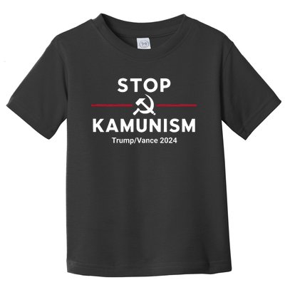 Stop Kamunism Kamala Harris 2024 Trump Vance Supporters Toddler T-Shirt