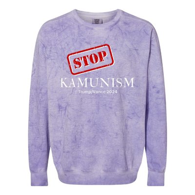 Stop Kamunism Kamala Harris 2024 Trump Vance Supporters Colorblast Crewneck Sweatshirt