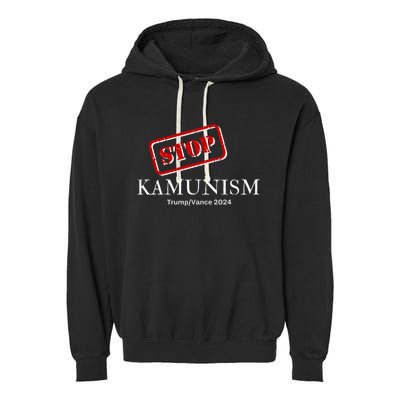 Stop Kamunism Kamala Harris 2024 Trump Vance Supporters Garment-Dyed Fleece Hoodie