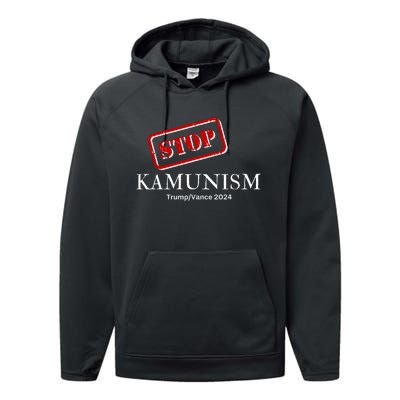 Stop Kamunism Kamala Harris 2024 Trump Vance Supporters Performance Fleece Hoodie