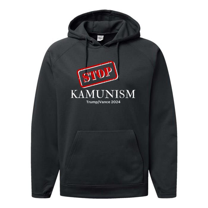 Stop Kamunism Kamala Harris 2024 Trump Vance Supporters Performance Fleece Hoodie