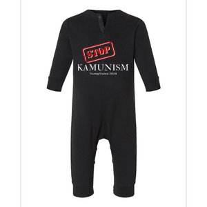 Stop Kamunism Kamala Harris 2024 Trump Vance Supporters Infant Fleece One Piece