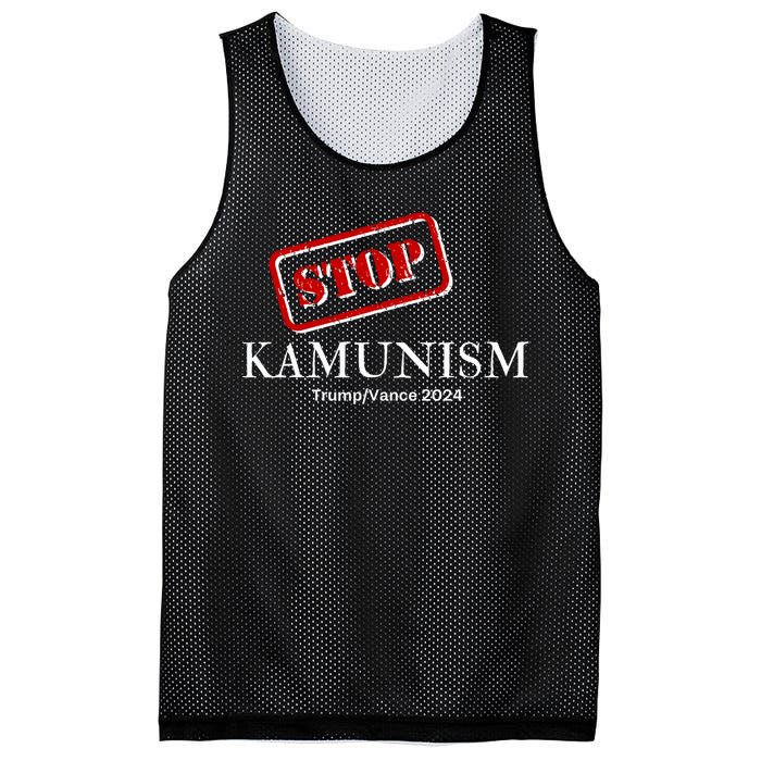 Stop Kamunism Kamala Harris 2024 Trump Vance Supporters Mesh Reversible Basketball Jersey Tank