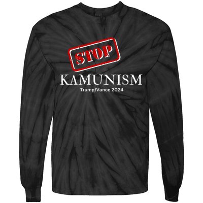 Stop Kamunism Kamala Harris 2024 Trump Vance Supporters Tie-Dye Long Sleeve Shirt