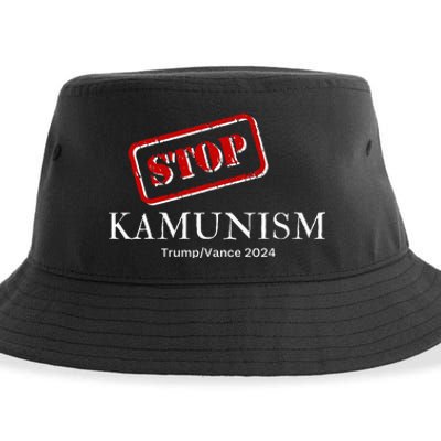 Stop Kamunism Kamala Harris 2024 Trump Vance Supporters Sustainable Bucket Hat