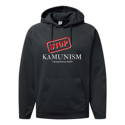 Stop Kamunism Kamala Harris 2024 Trump Vance Supporters Performance Fleece Hoodie