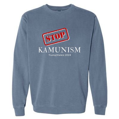 Stop Kamunism Kamala Harris 2024 Trump Vance Supporters Garment-Dyed Sweatshirt