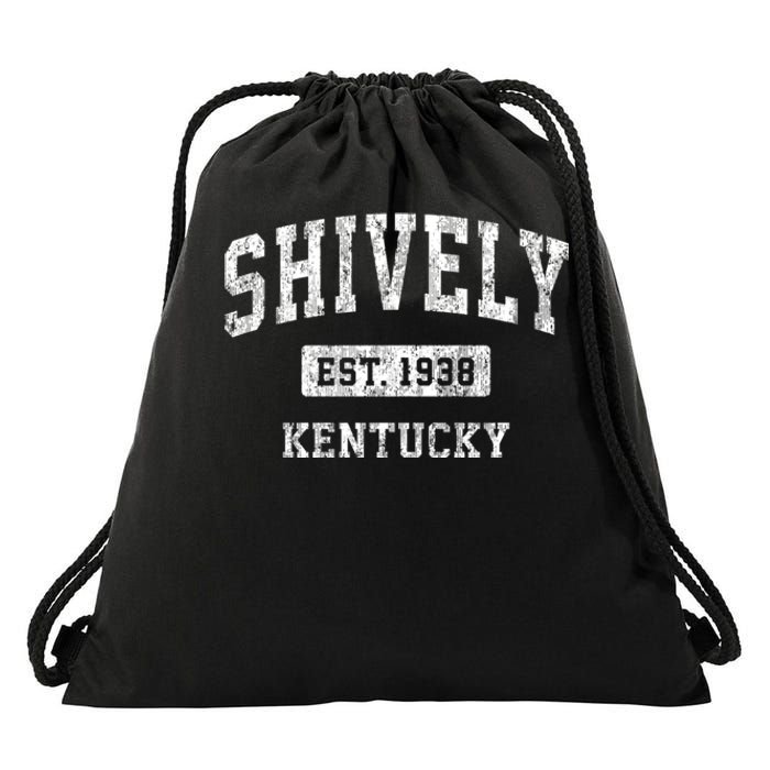 Shively Kentucky Ky Vintage Sports Established Drawstring Bag