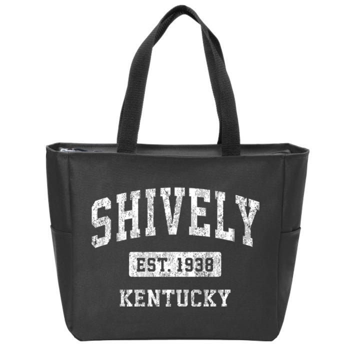 Shively Kentucky Ky Vintage Sports Established Zip Tote Bag