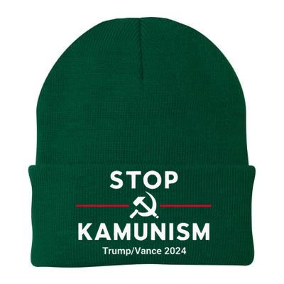 Stop Kamunism Kamala Harris 2024 Trump Vance Supporters Knit Cap Winter Beanie